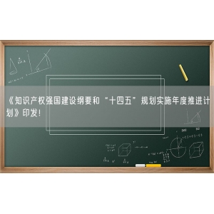 《知识产权强国建设纲要和“十四五”规划实施年度推进计划》印发！