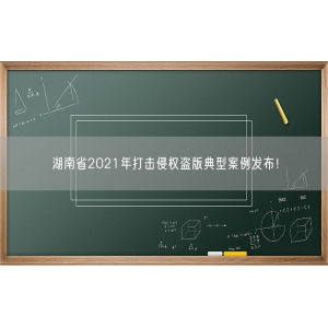 湖南省2021年打击侵权盗版典型案例发布！